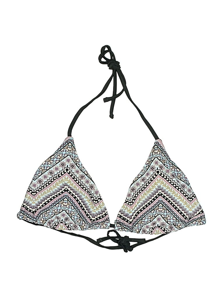 Pre-owned Mossimo Swimsuit Top Gray Print Pattern Swimwear