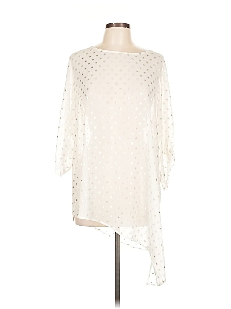 Pre-owned Chico's 3/4 Sleeve T-shirt In White