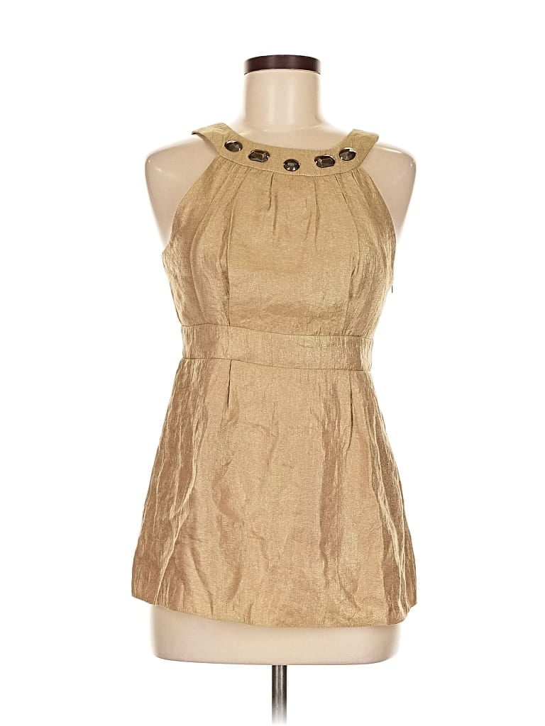 Click to view more detailed imagery on our partner's website Pre-owned Dorothy Perkins Sleeveless Blouse In Gold