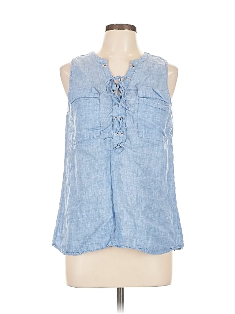 Pre-owned Inc International Concepts Sleeveless Blouse In Blue