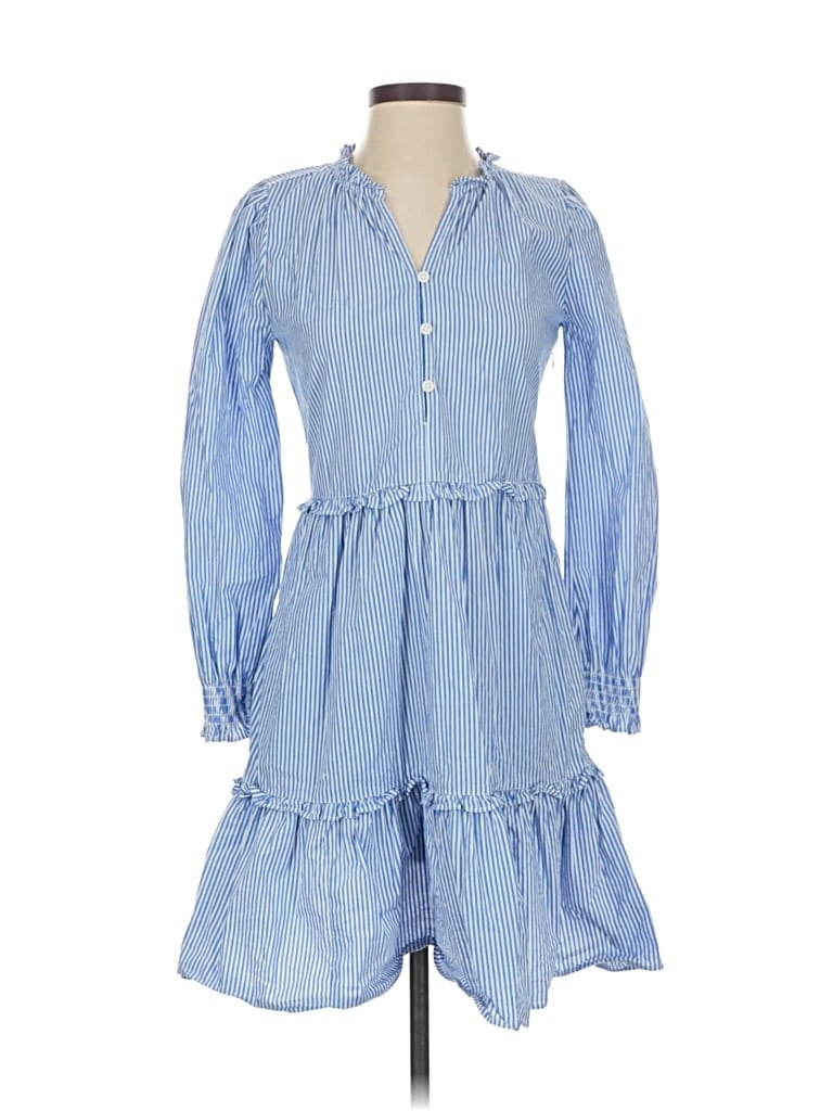 Pre-owned J.crew Factory Store Casual Dress In Blue