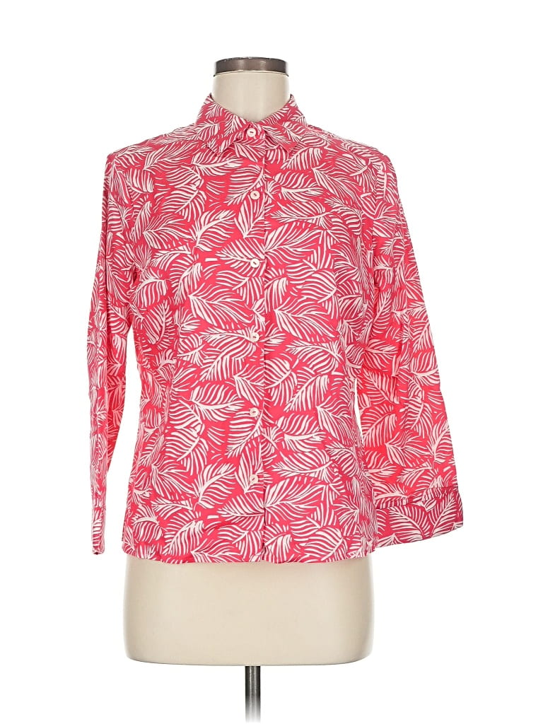 Click to view more detailed imagery on our partner's website Pre-owned Foxcroft 3/4 Sleeve Button Down Shirt In Red