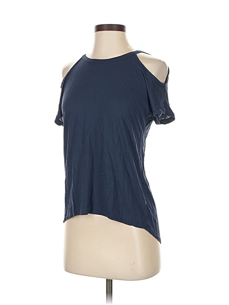 Pre-owned Bcbgmaxazria Tank Top Blue Cold Shoulder Neckline Tops