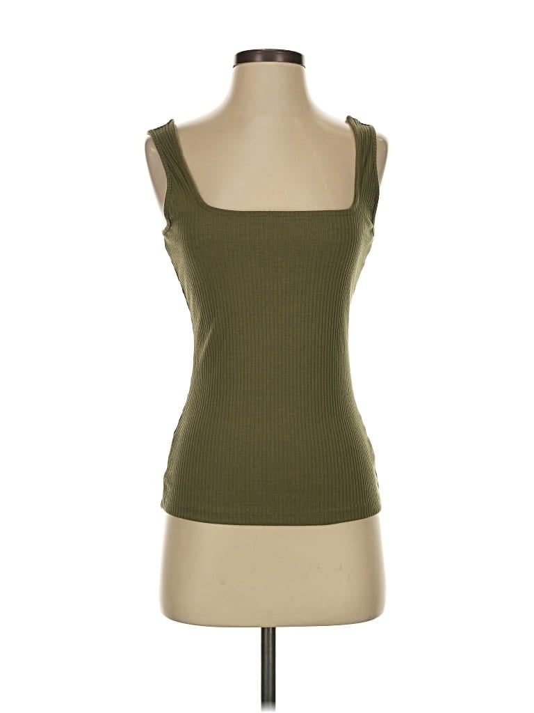 Pre-owned Inc International Concepts Tank Top Green Square Neckline Tops