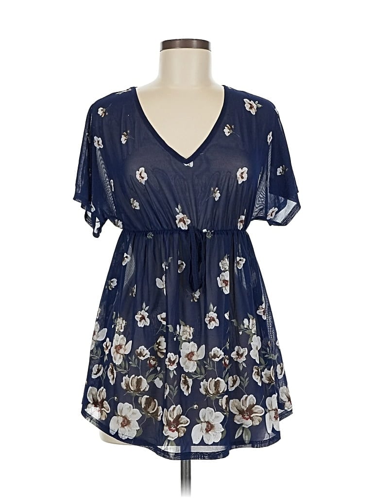 NINE WEST Pre-owned Short Sleeve Blouse In Blue