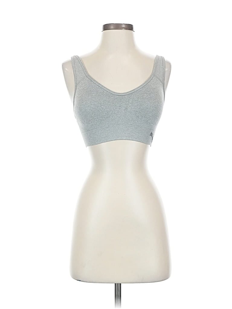 Pre-owned Puma Tank Top Silver Strapless Neckline Tops