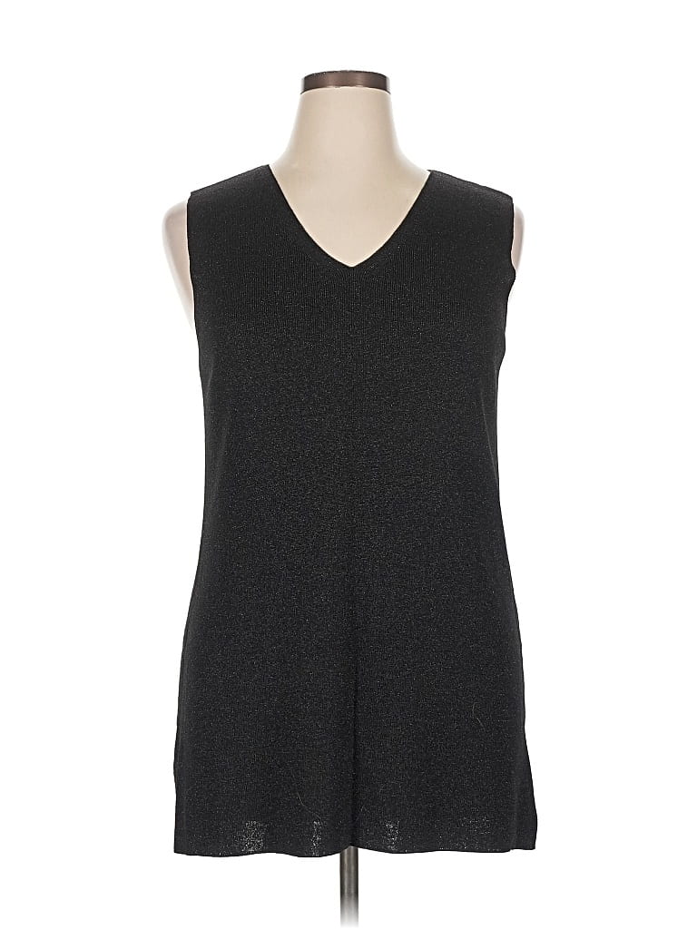 Click to view more detailed imagery on our partner's website Pre-owned Saks Fifth Avenue Sleeveless Top Gray V Neck Tops