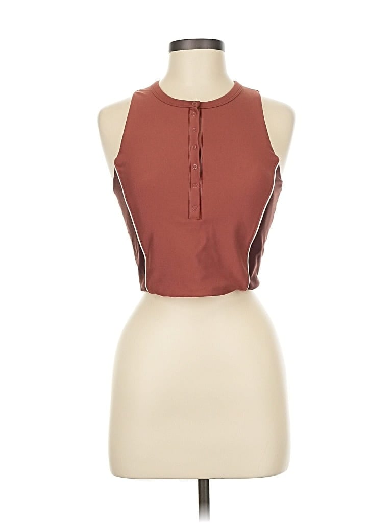 Pre-owned Assorted Brands Tank Top Brown Halter Neckline Tops