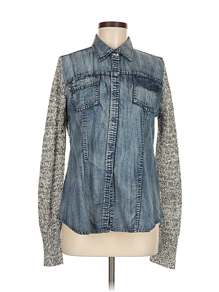 Pre-owned Avalin Long Sleeve Blouse In Blue