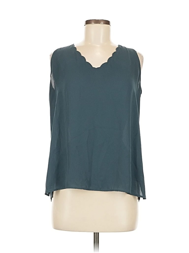 Pre-owned Ann Taylor Loft Outlet Sleeveless Blouse In Blue