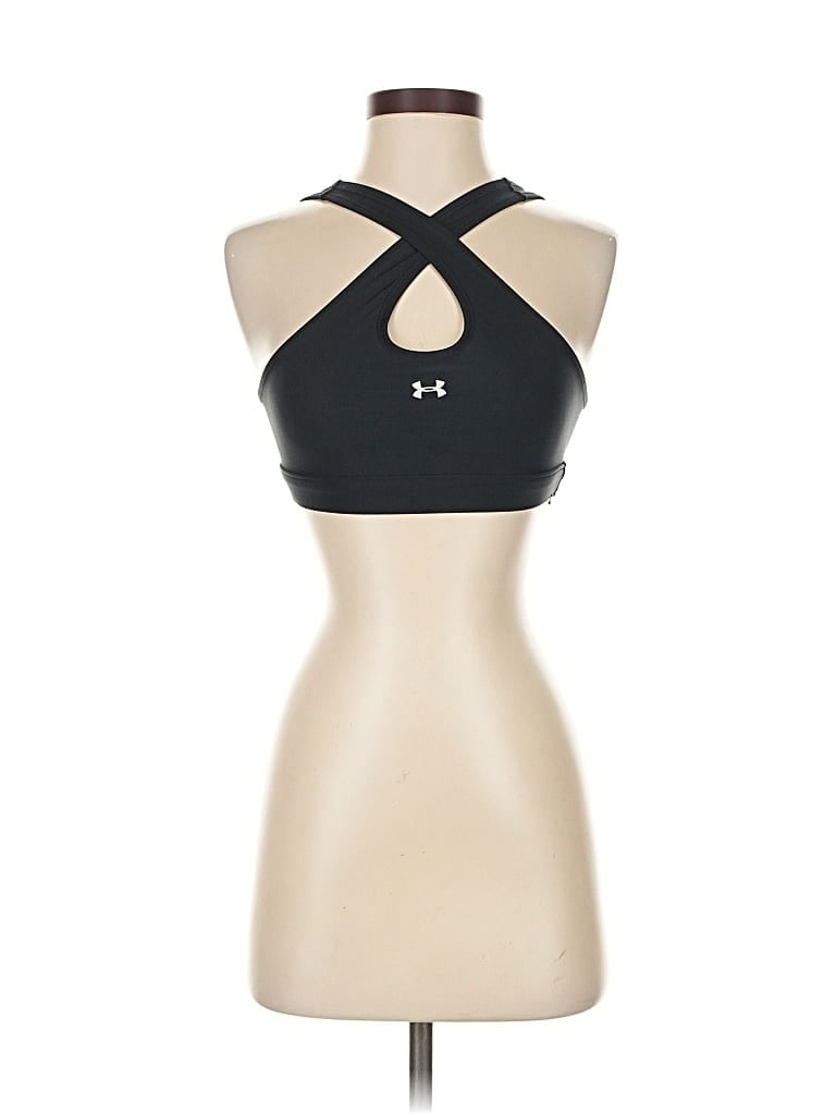 Pre-owned Under Armour Tank Top Black Halter Neckline Tops