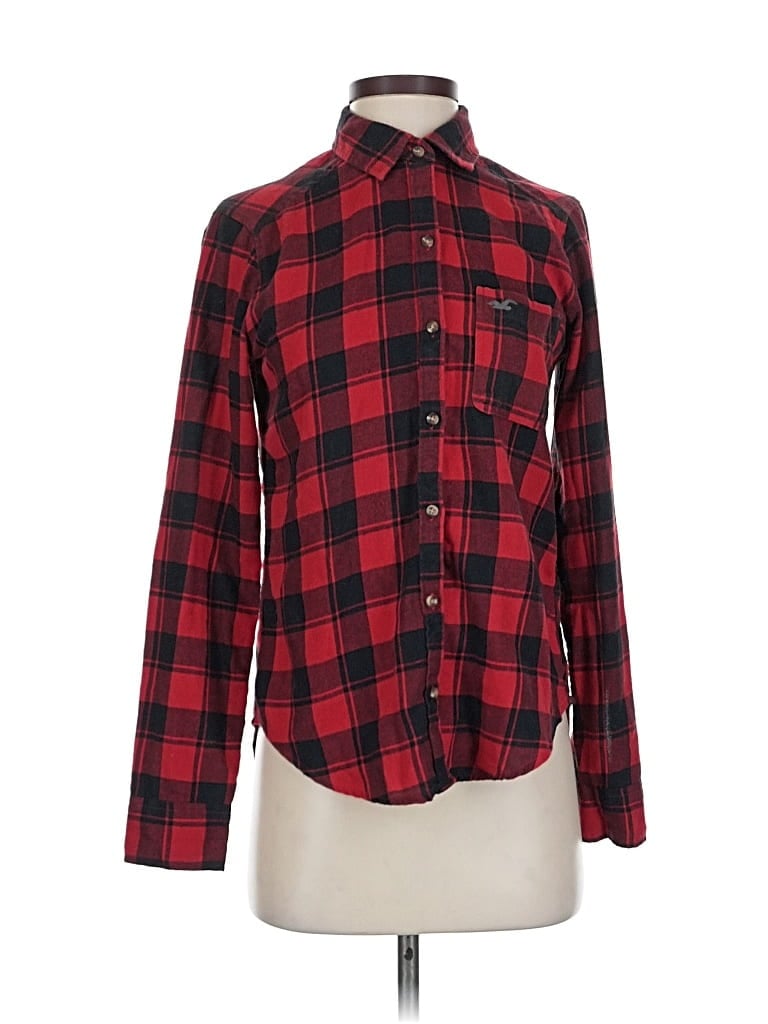 Click to view more detailed imagery on our partner's website Pre-owned Hollister Long Sleeve Button Down Shirt In Red