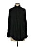 Express 100% Rayon Solid Black Long Sleeve Button-Down Shirt Size S - photo 1