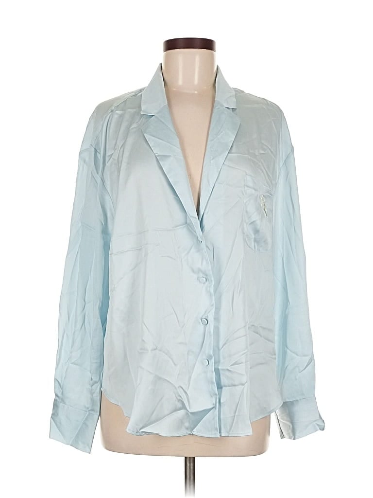 Pre-owned For Love & Lemons Long Sleeve Blouse In Blue