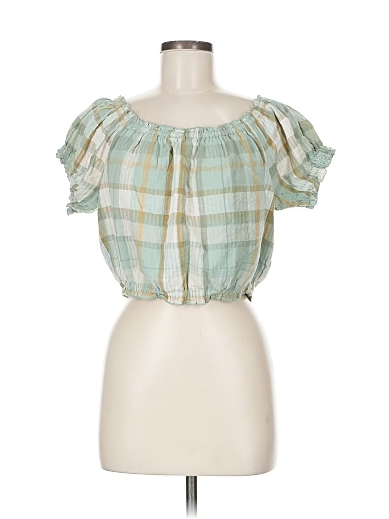 Pre-owned American Eagle Outfitters Short Sleeve Blouse In Green