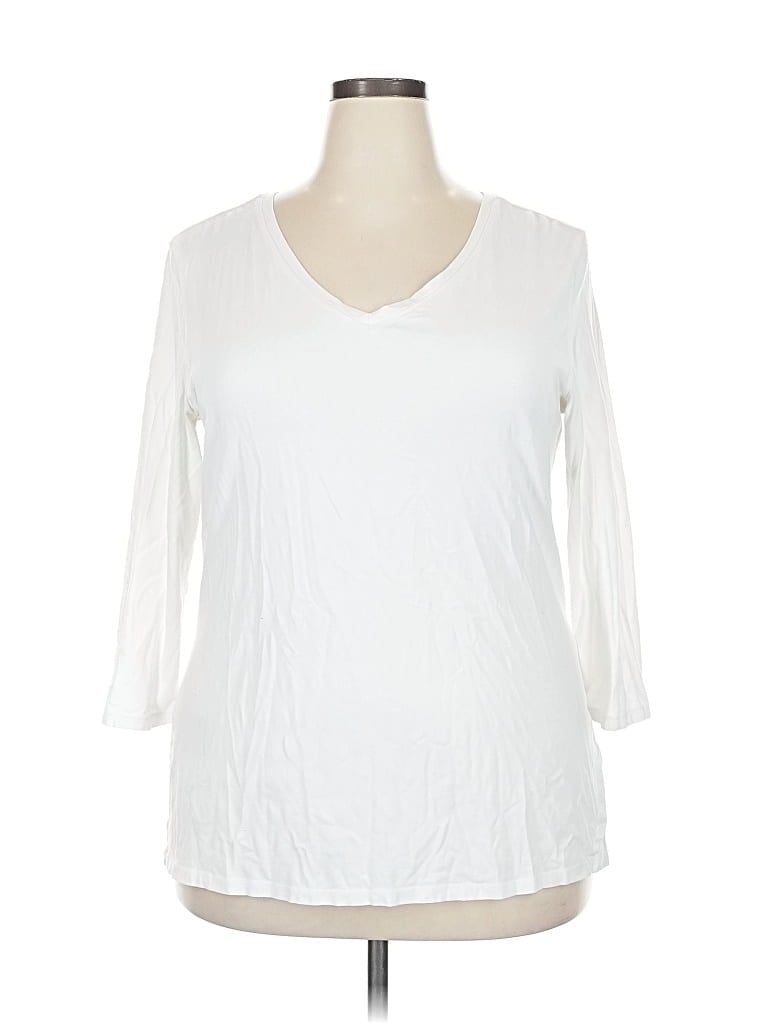 Pre-owned Amazon Essentials 3/4 Sleeve T-shirt In White