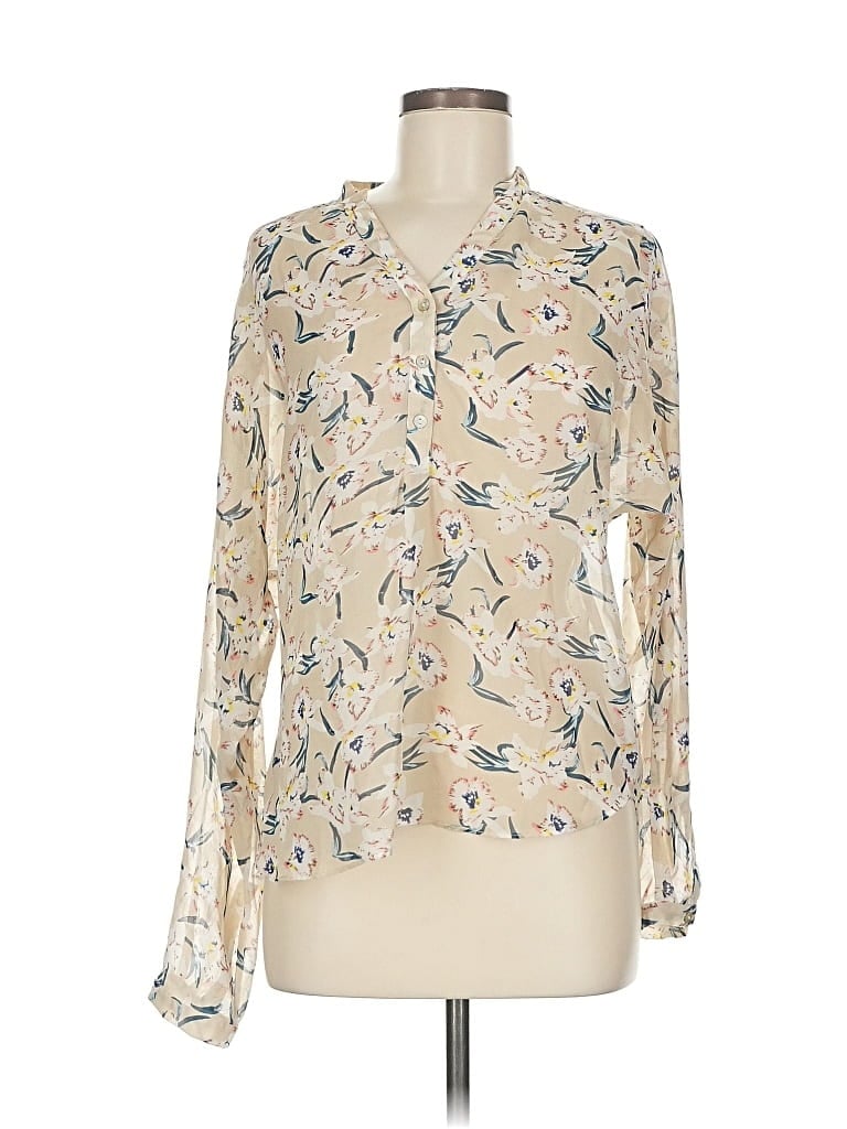 Pre-owned Greylin Long Sleeve Blouse In White