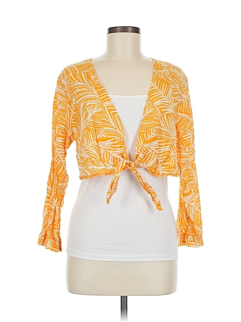 Pre-owned Shade & Shore 3/4 Sleeve Blouse In Yellow