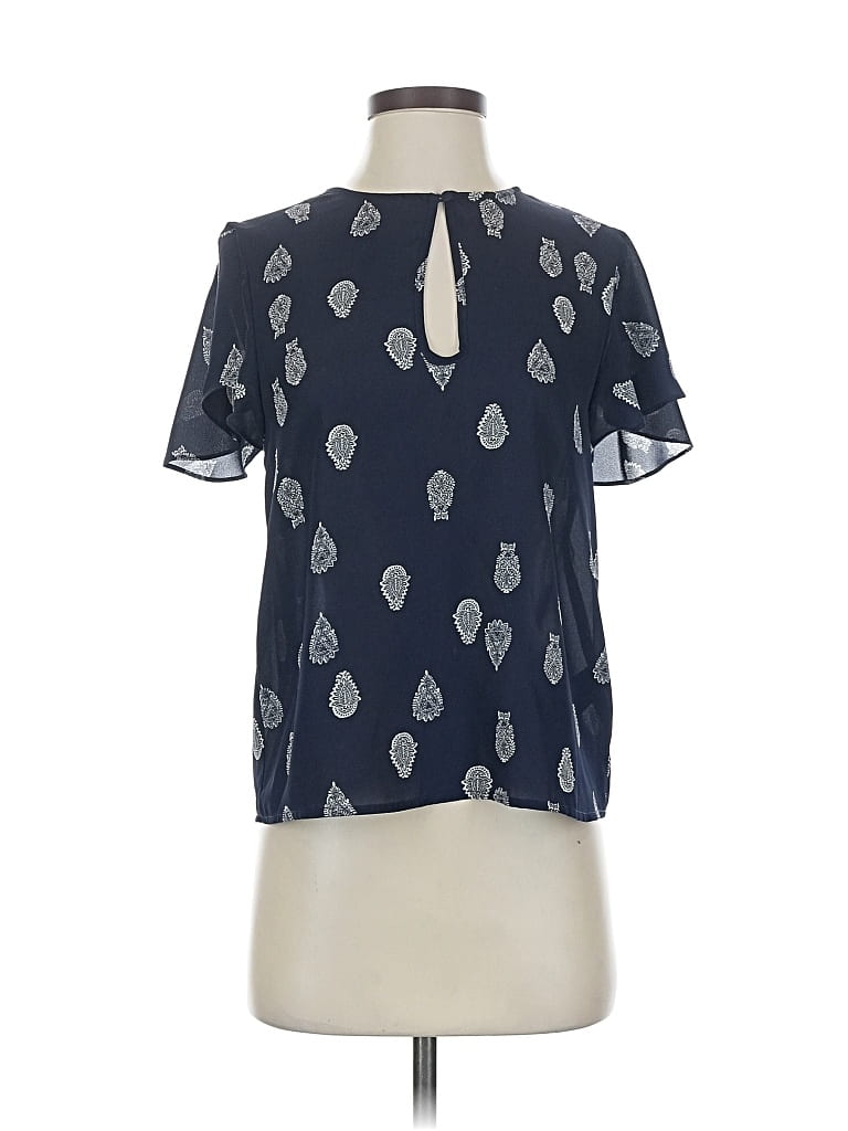Pre-owned Cupcakes And Cashmere Short Sleeve Blouse In Blue