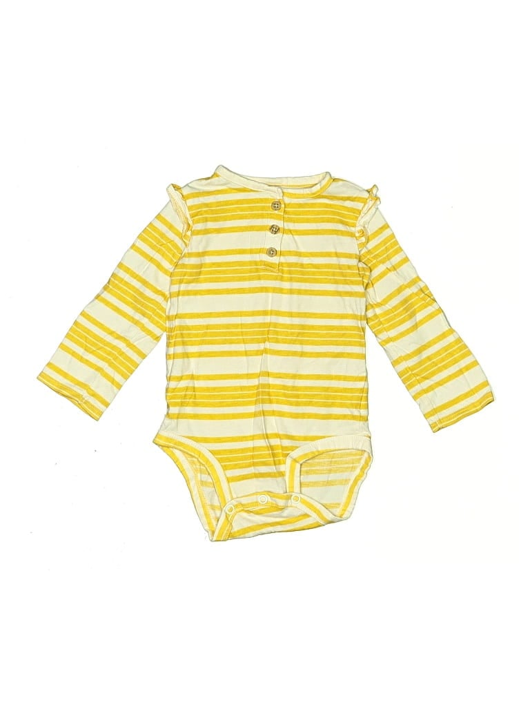 Click to view more detailed imagery on our partner's website Pre-owned Carter's Babies' Long Sleeve Onesie In Yellow