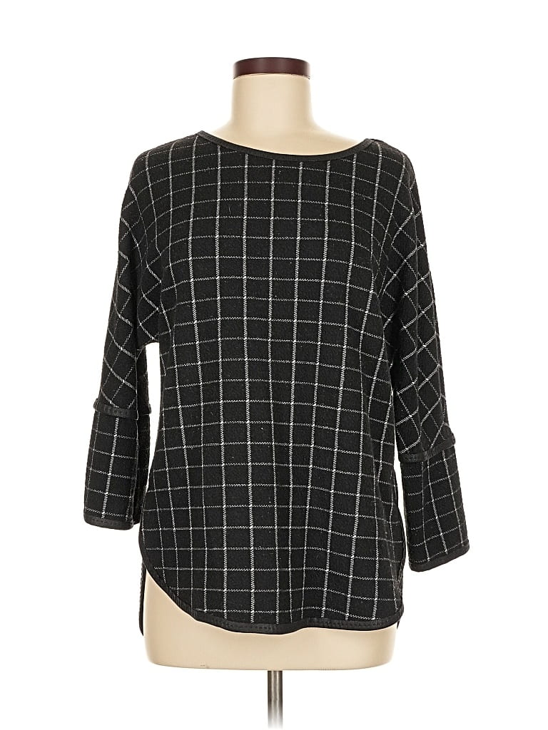 Pre-owned Max Studio 3/4 Sleeve T-shirt In Black