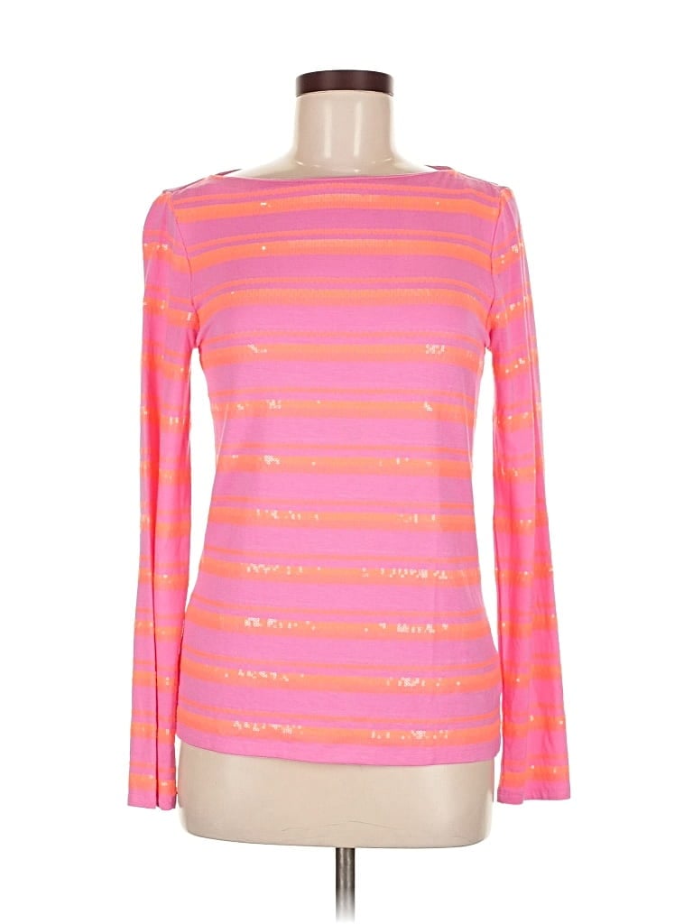 Pre-owned Joe Fresh Long Sleeve Top Pink Boatneck Tops