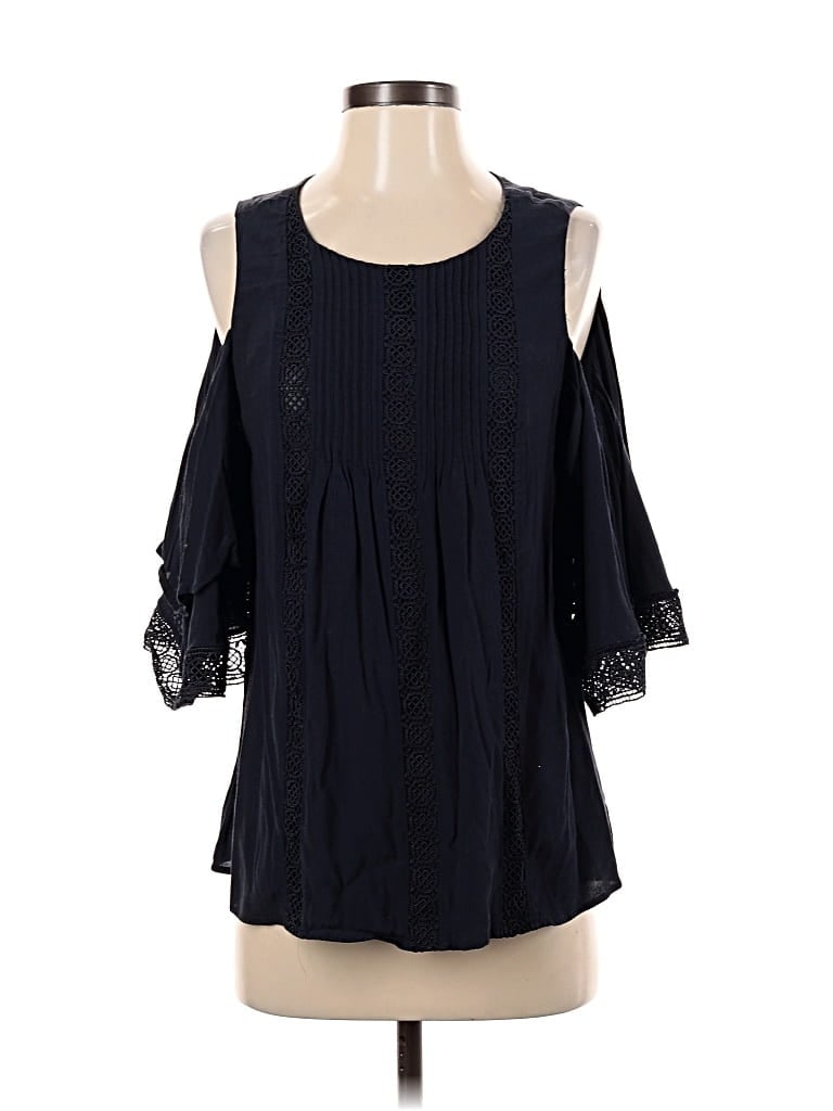 Pre-owned Ann Taylor 3/4 Sleeve Blouse In Black