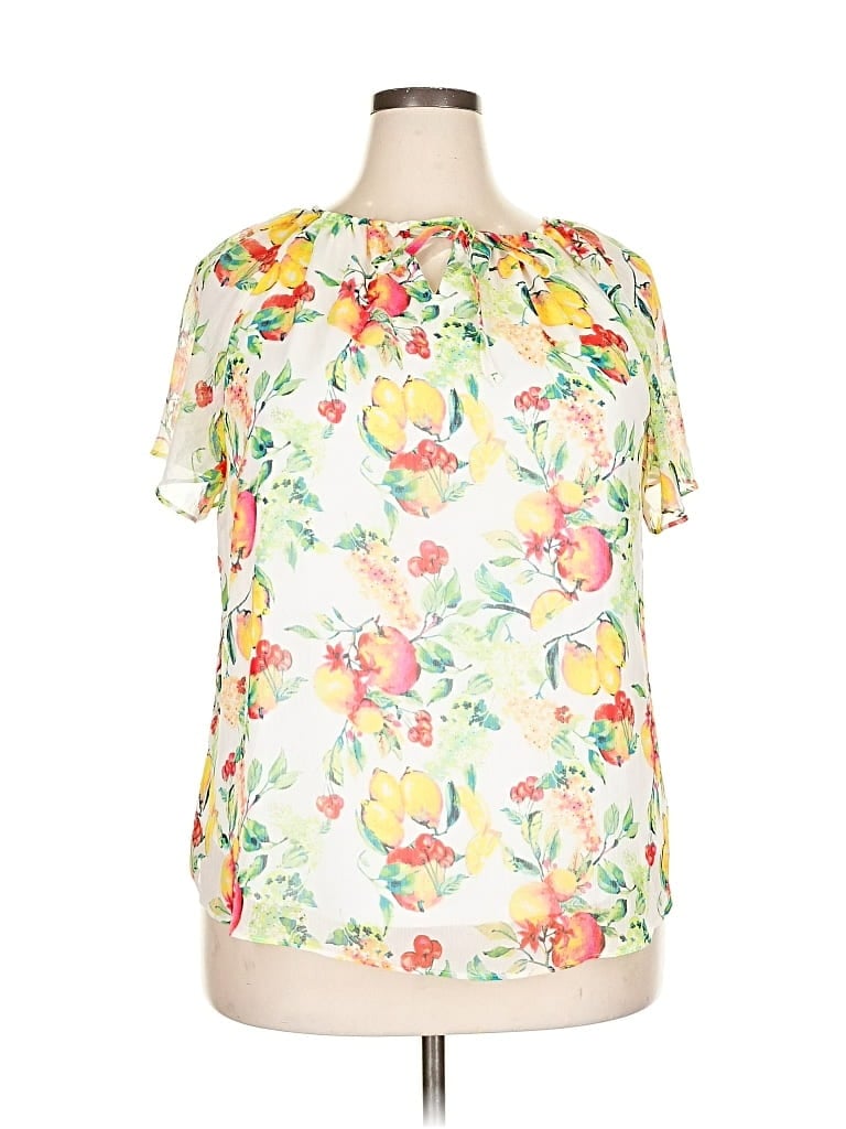 Pre-owned Lc Lauren Conrad Short Sleeve Blouse In Yellow