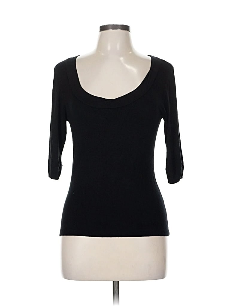 Pre-owned Inc International Concepts 3/4 Sleeve T-shirt In Black