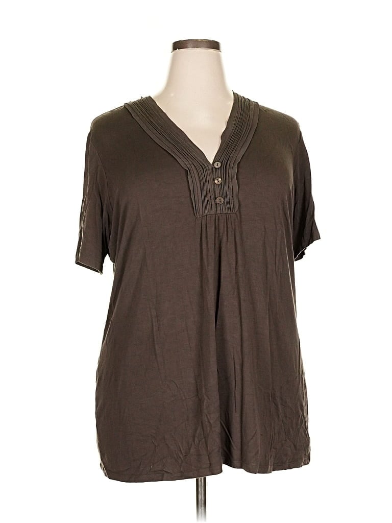 Pre-owned Marina Sport Short Sleeve Blouse In Brown