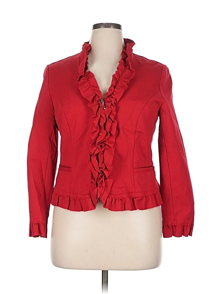 Pre-owned Inc International Concepts Blazer Jacket In Red