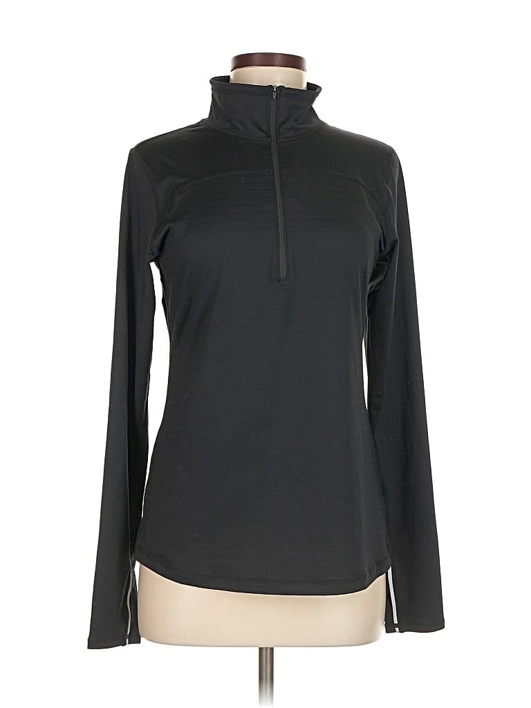 Pre-owned Z By Zella Long Sleeve Top Black Turtleneck Tops