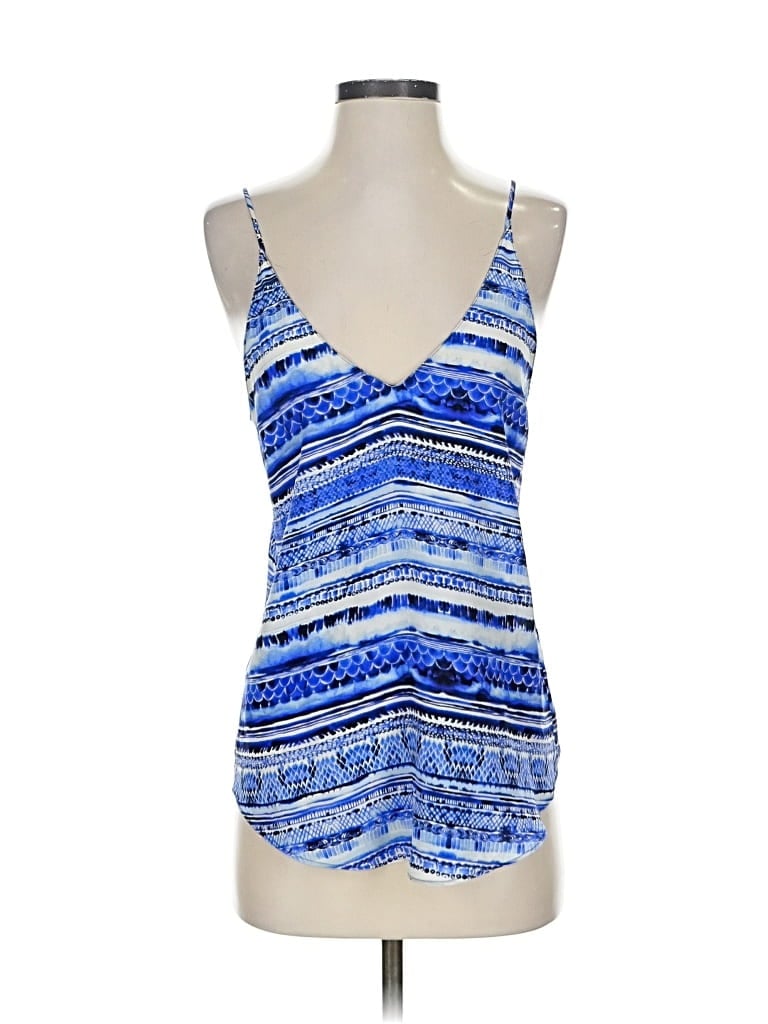 Pre-owned Rory Beca Sleeveless Silk Top Blue Halter Neckline Tops