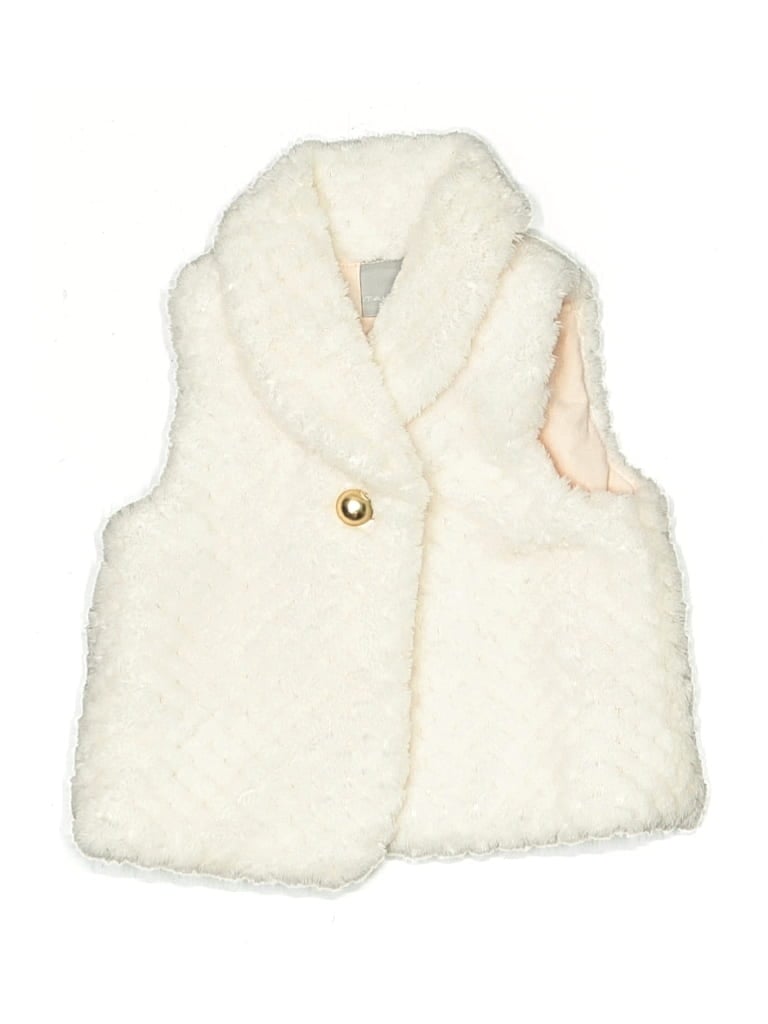 Click to view more detailed imagery on our partner's website Pre-owned Tahari Babies' Faux Fur Vest In White