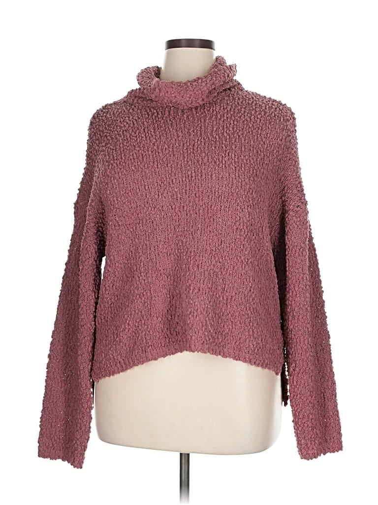 Pre-owned Bobeau Turtleneck Sweater In Burgundy
