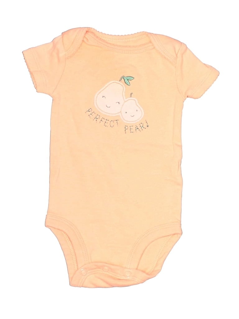 Pre-owned Child Of Mine By Carter's Babies' Short Sleeve Onesie In Yellow