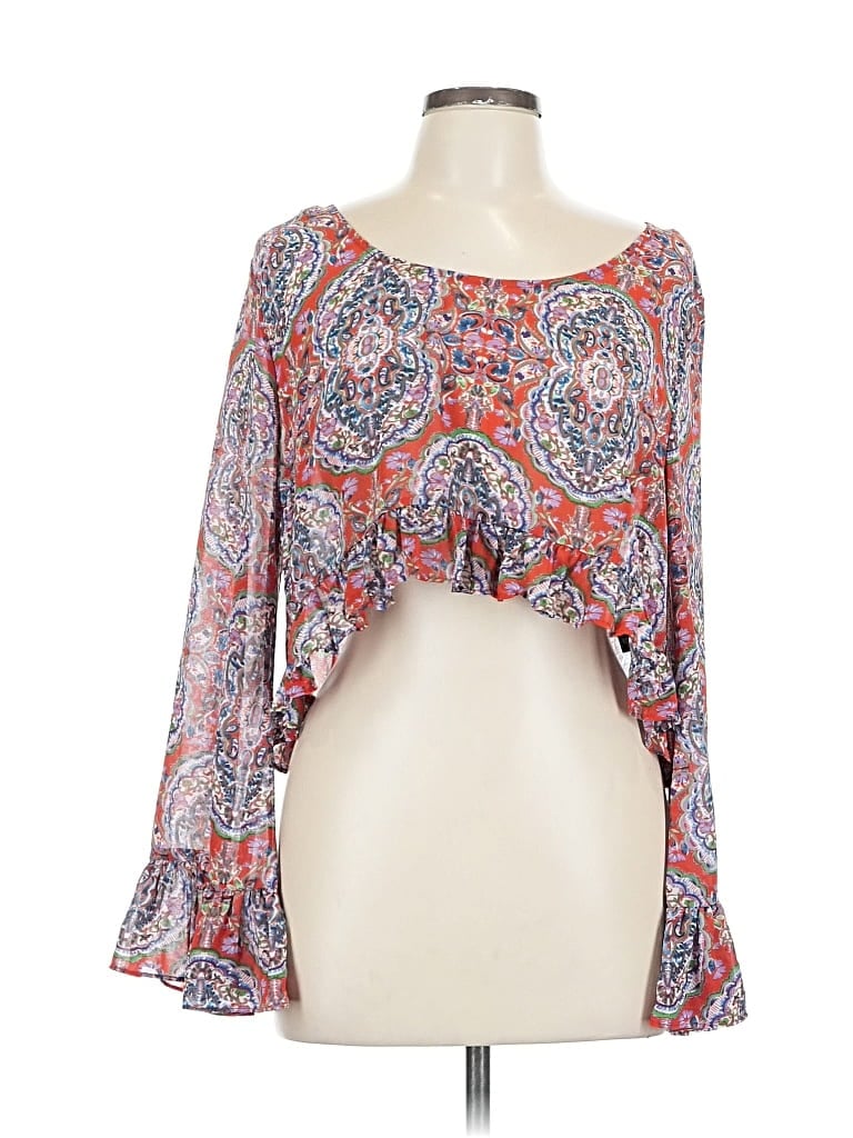 Click to view more detailed imagery on our partner's website Pre-owned Forever 21 3/4 Sleeve Blouse In Orange