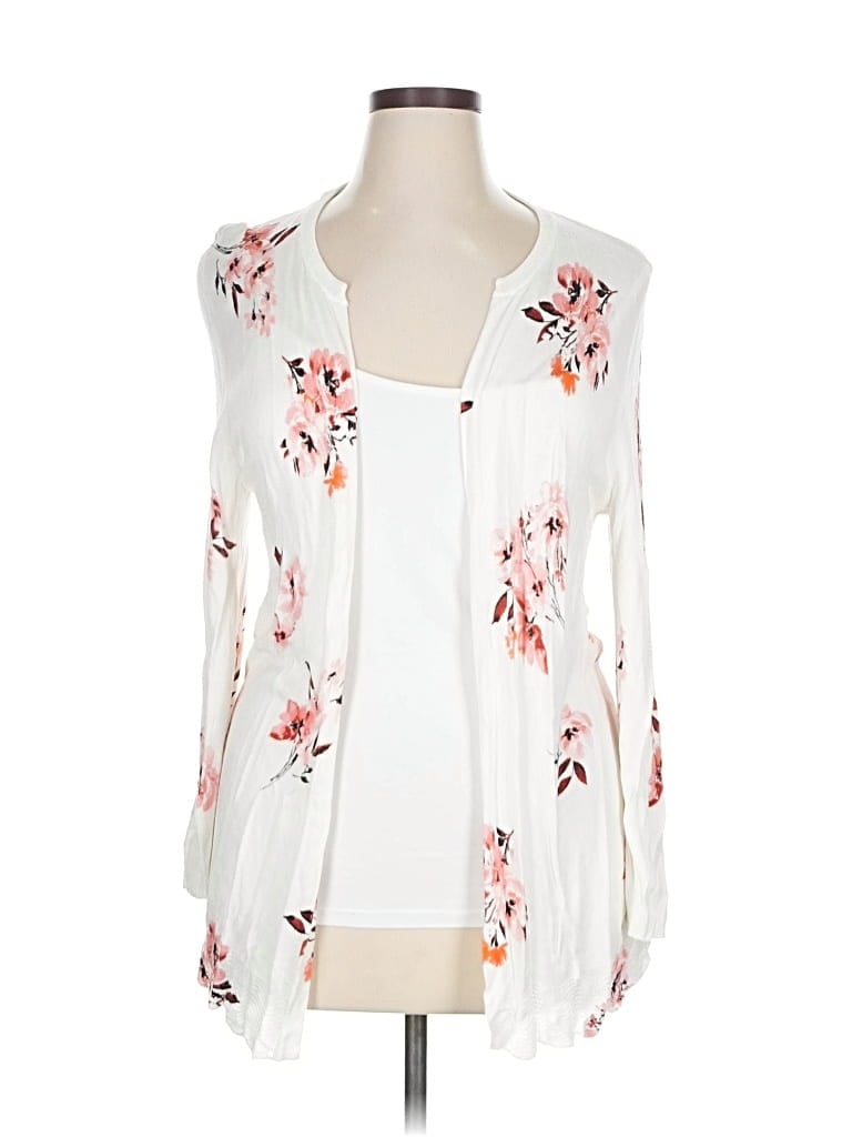 Pre-owned Daniel Rainn Cardigan Sweater In White