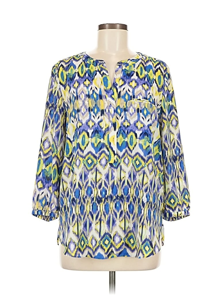 Pre-owned Nydj 3/4 Sleeve Blouse In Blue