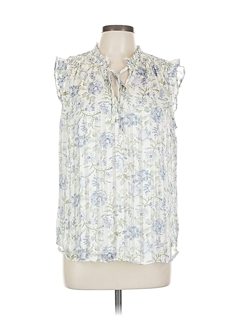 Pre-owned Haver + Blair Sleeveless Blouse In White