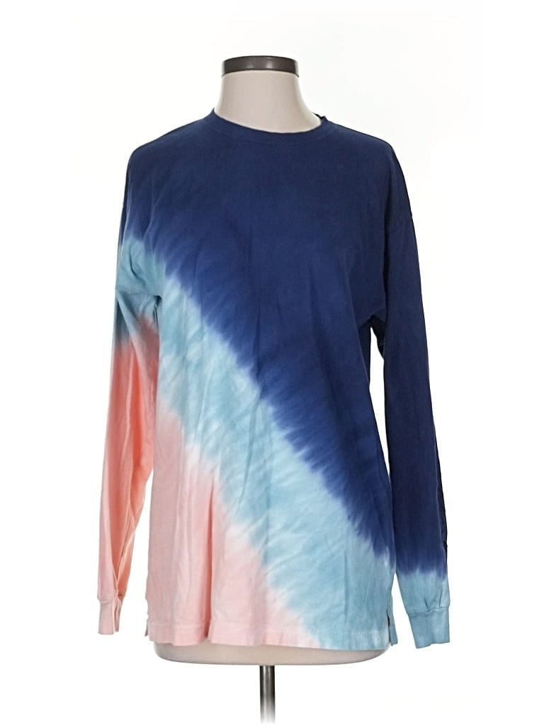 Pre-owned Victoria's Secret Pink Long Sleeve T-shirt In Blue