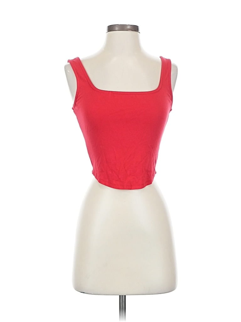Pre-owned Lulus Tank Top Red Strapless Neckline Tops