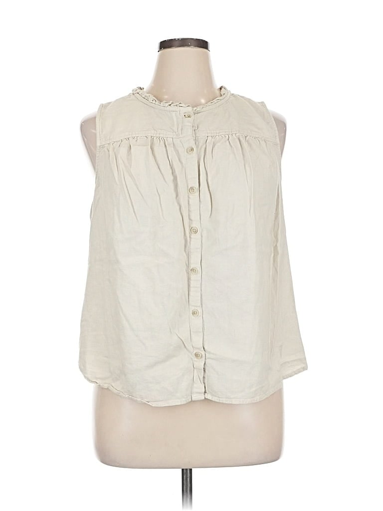 Pre-owned Sonoma Goods For Life Sleeveless Blouse In White