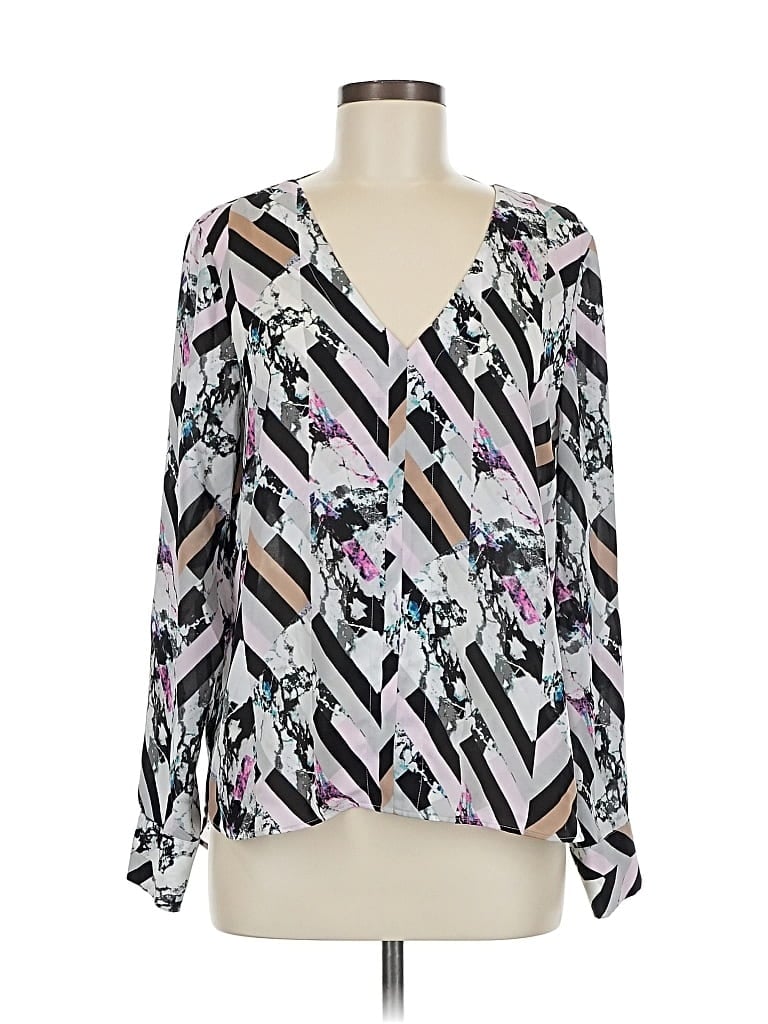 JENNIFER LOPEZ Pre-owned Long Sleeve Blouse In Silver