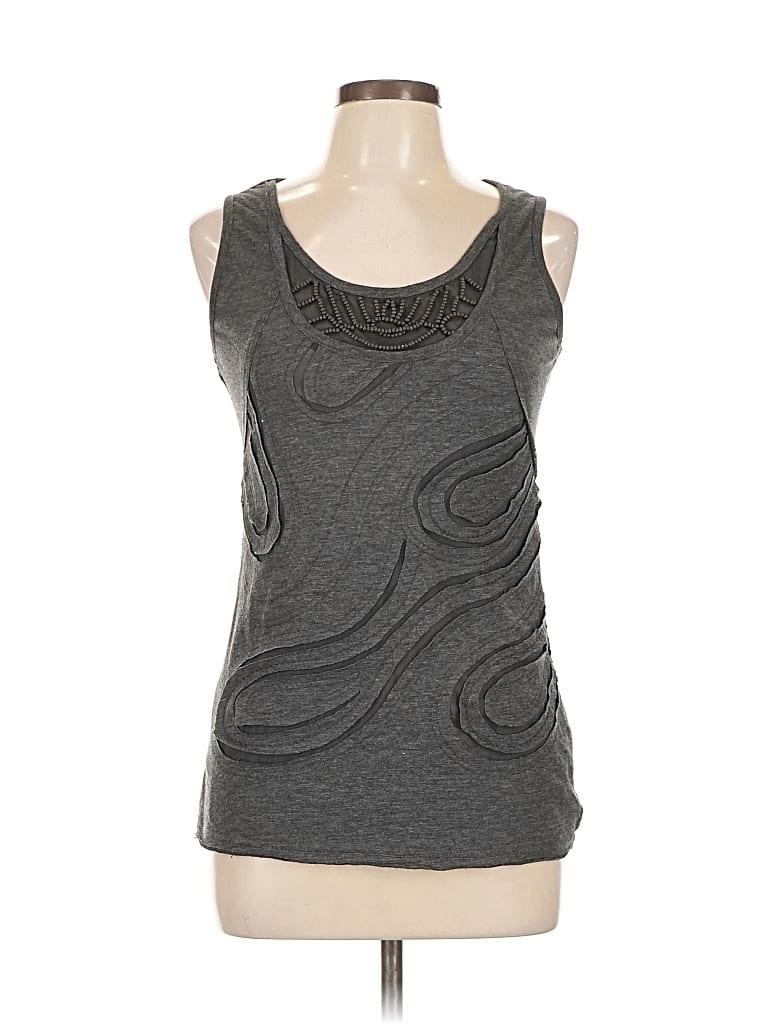 Pre-owned Mur Mur Sleeveless Top Gray Scoop Neck Tops