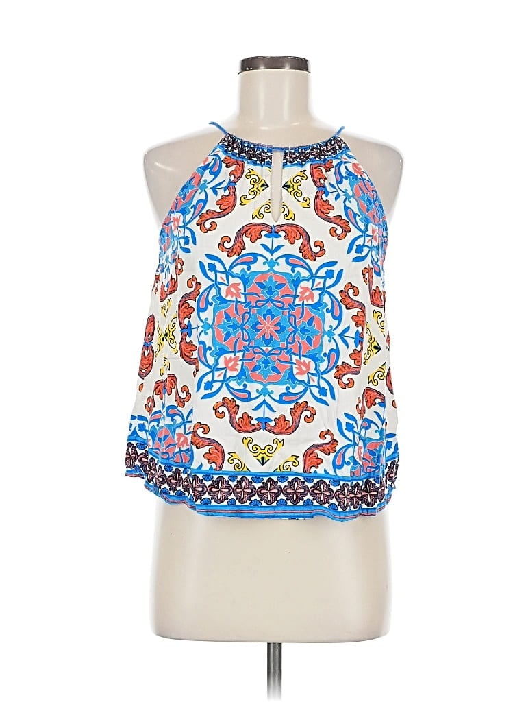 Pre-owned Free Market By Flying Tomato Tank Top Blue Halter Neckline Tops