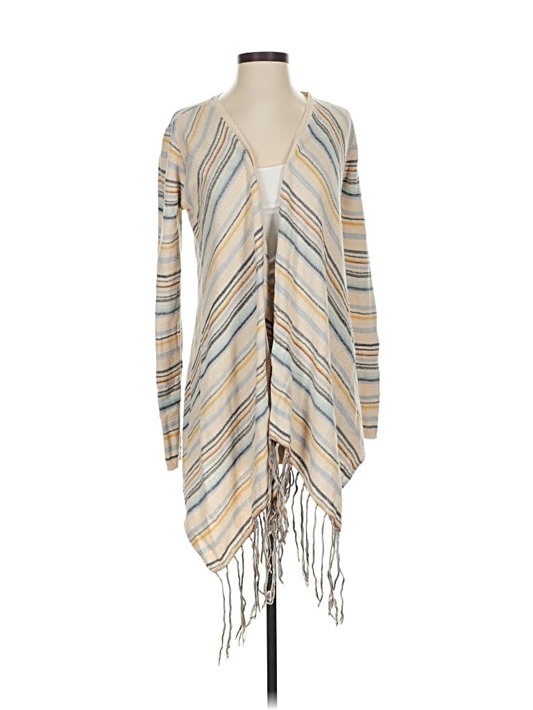 Pre-owned Lucky Brand Cardigan Sweater In Silver