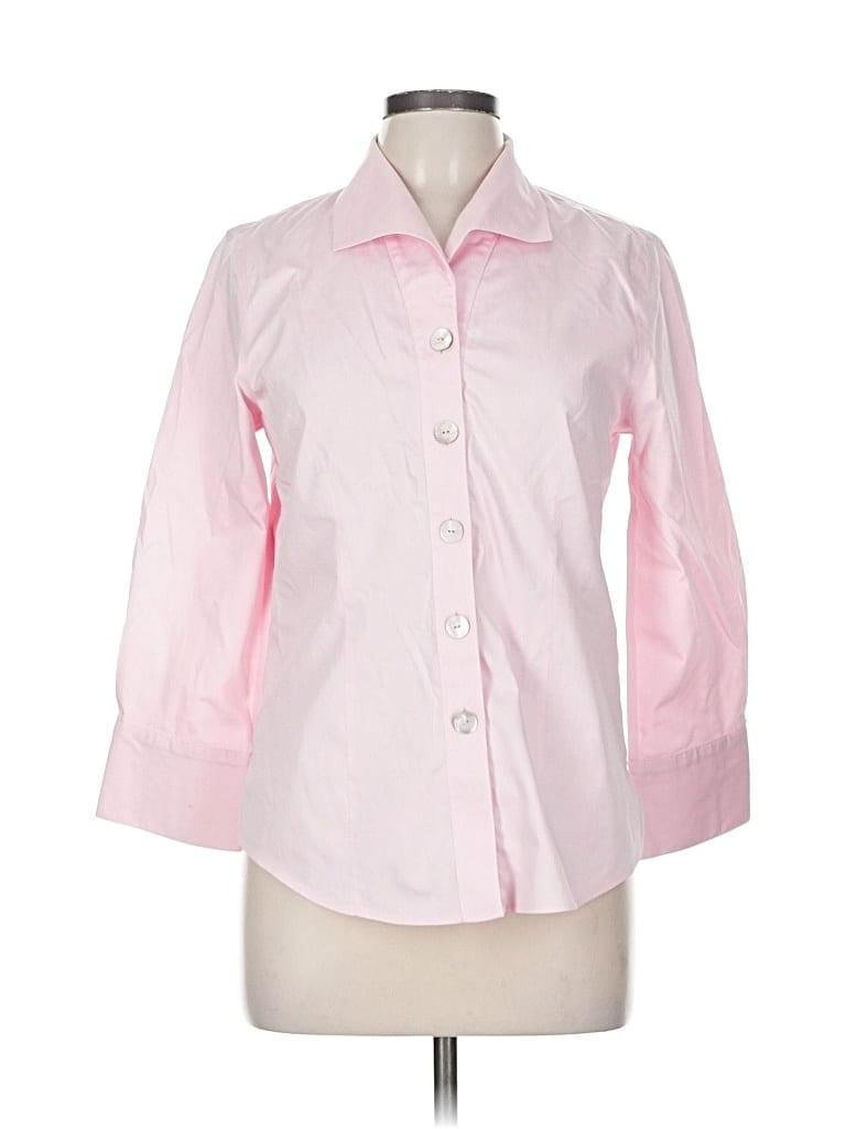 Click to view more detailed imagery on our partner's website Pre-owned Foxcroft 3/4 Sleeve Button Down Shirt In Pink