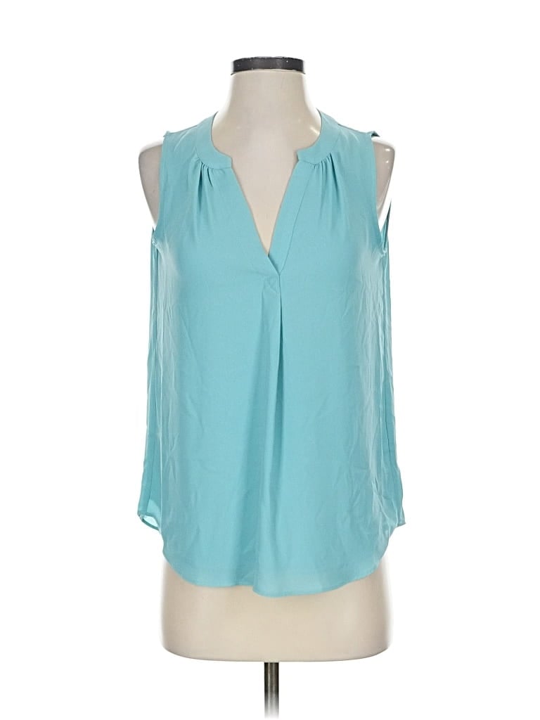 Pre-owned T Tahari Sleeveless Blouse In Blue