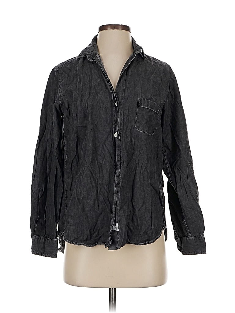 GRAYSON Pre-owned Long Sleeve Button Down Shirt In Black